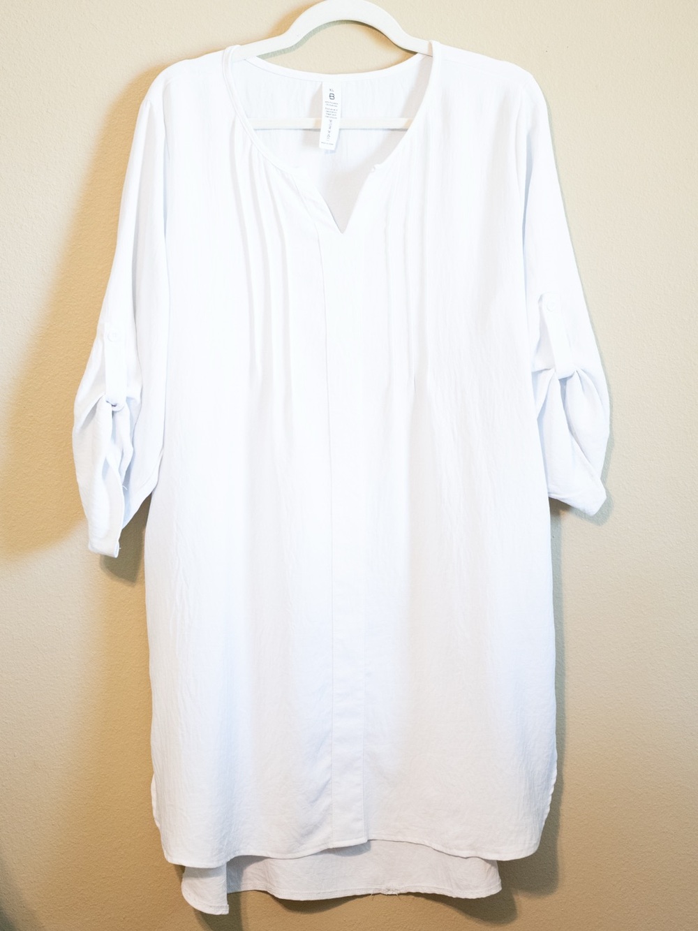 Blooming Jelly White Swimsuit Cover Up XL | Beach Shirt Dress Drawstring Coverup
